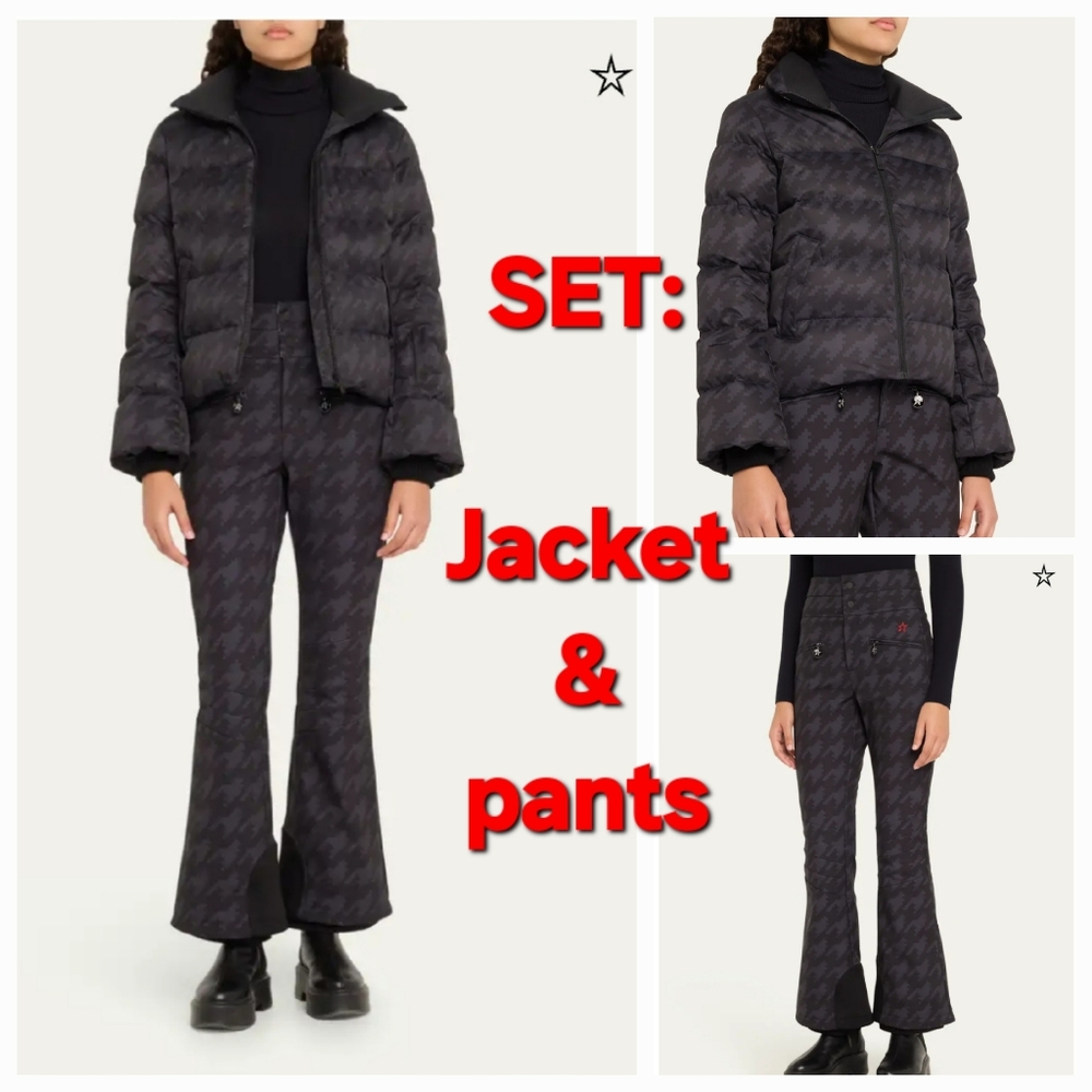 SET - Perfect Moment Houndstooth Polar Flare Ski Jacket Aurora Ski Pants